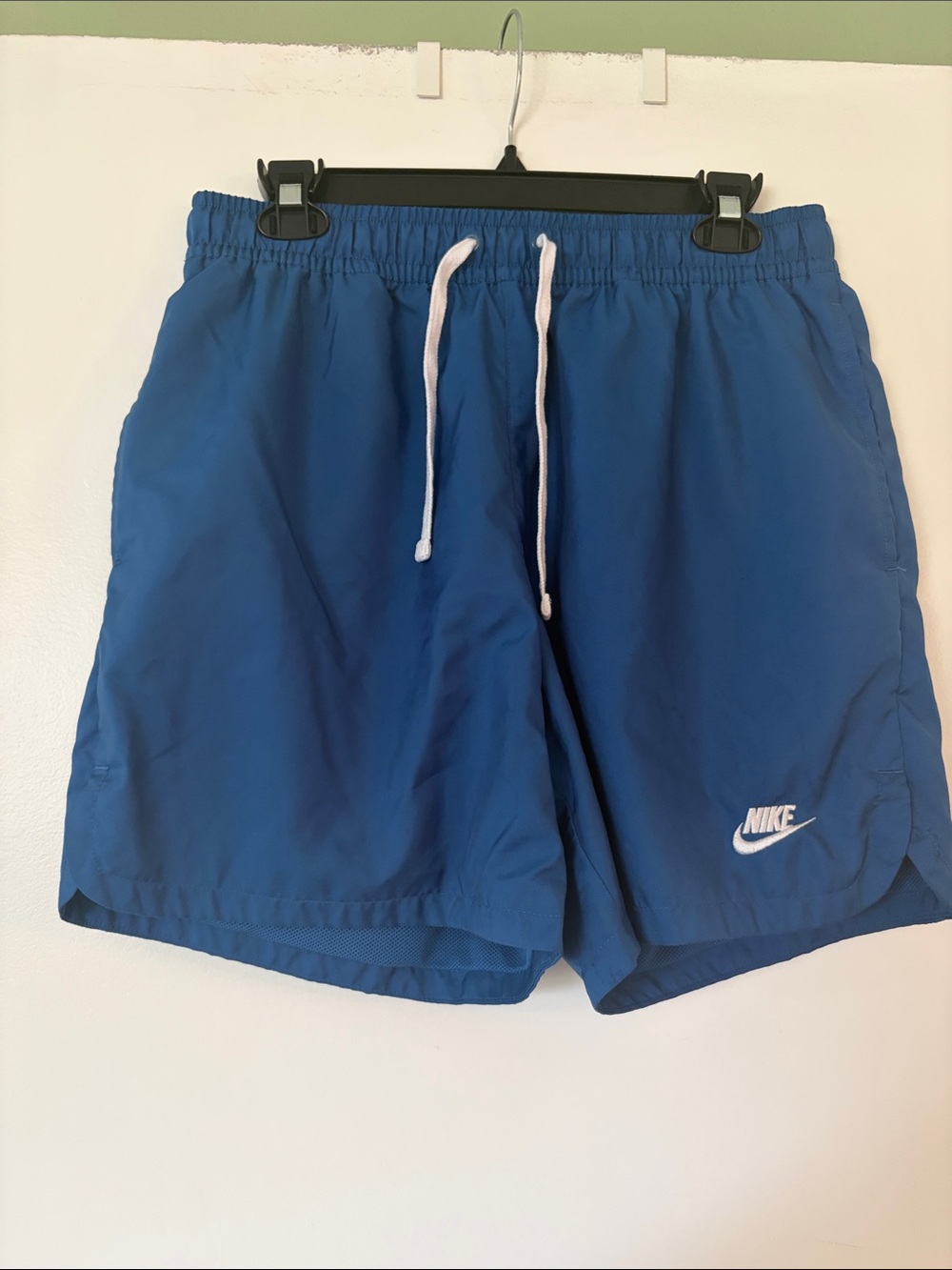 Nike Men’s Royal Blue Athletic Shorts with White Drawstring